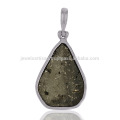 Índia Atacado Gemini De Forma Natural De Pirita Druzy Com Pendente De Prata 925 Sterling